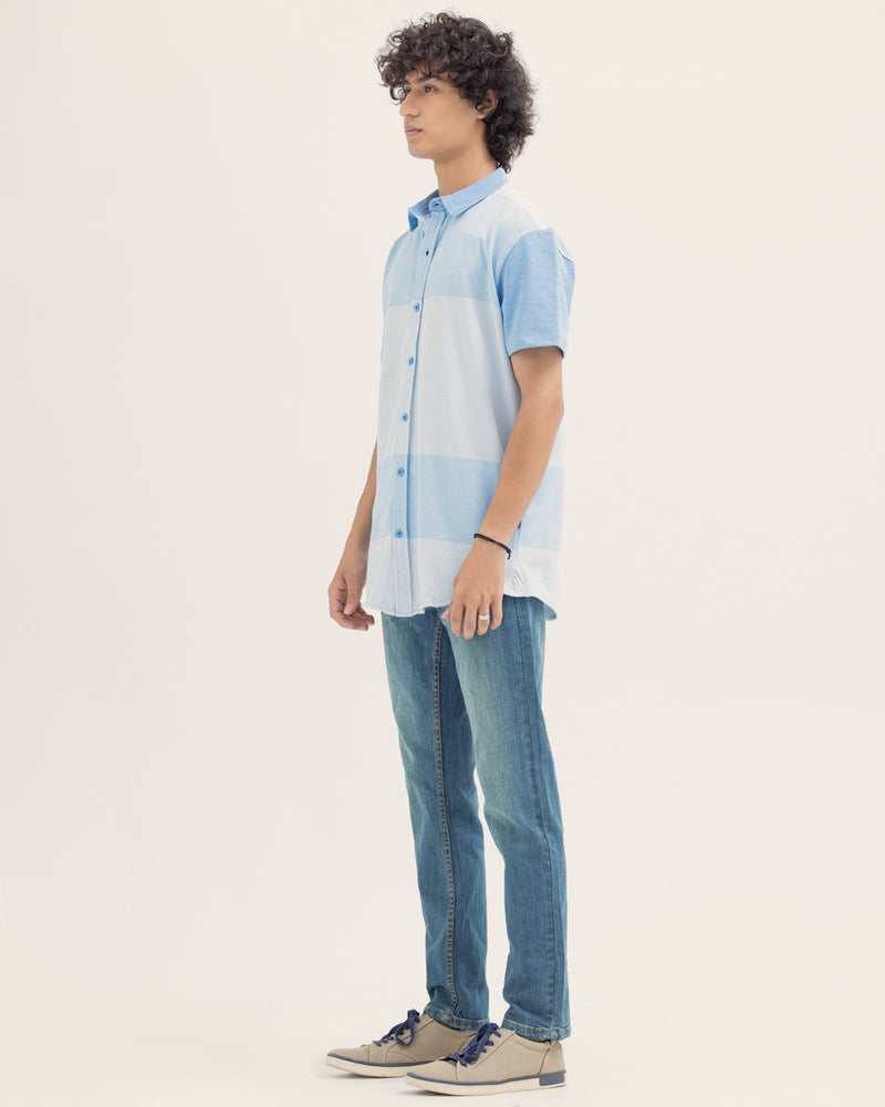 Men Color Block Button Down - Engine - Buy Now
