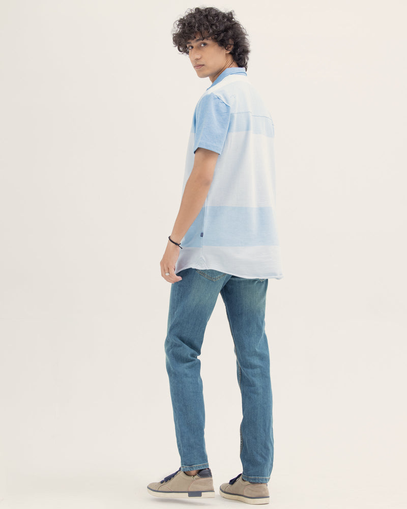 Men Color Block Button Down - Engine - Buy Now