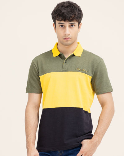 Men Color Block Polo