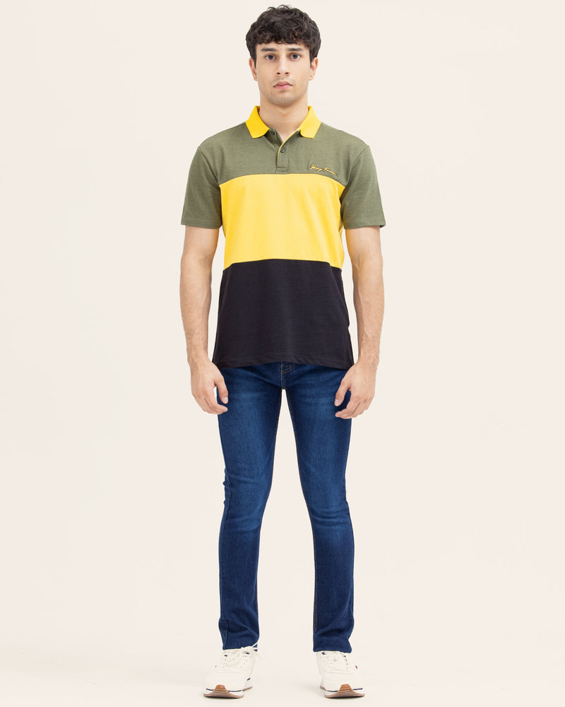 Men Color Block Polo - Engine - Buy Now
