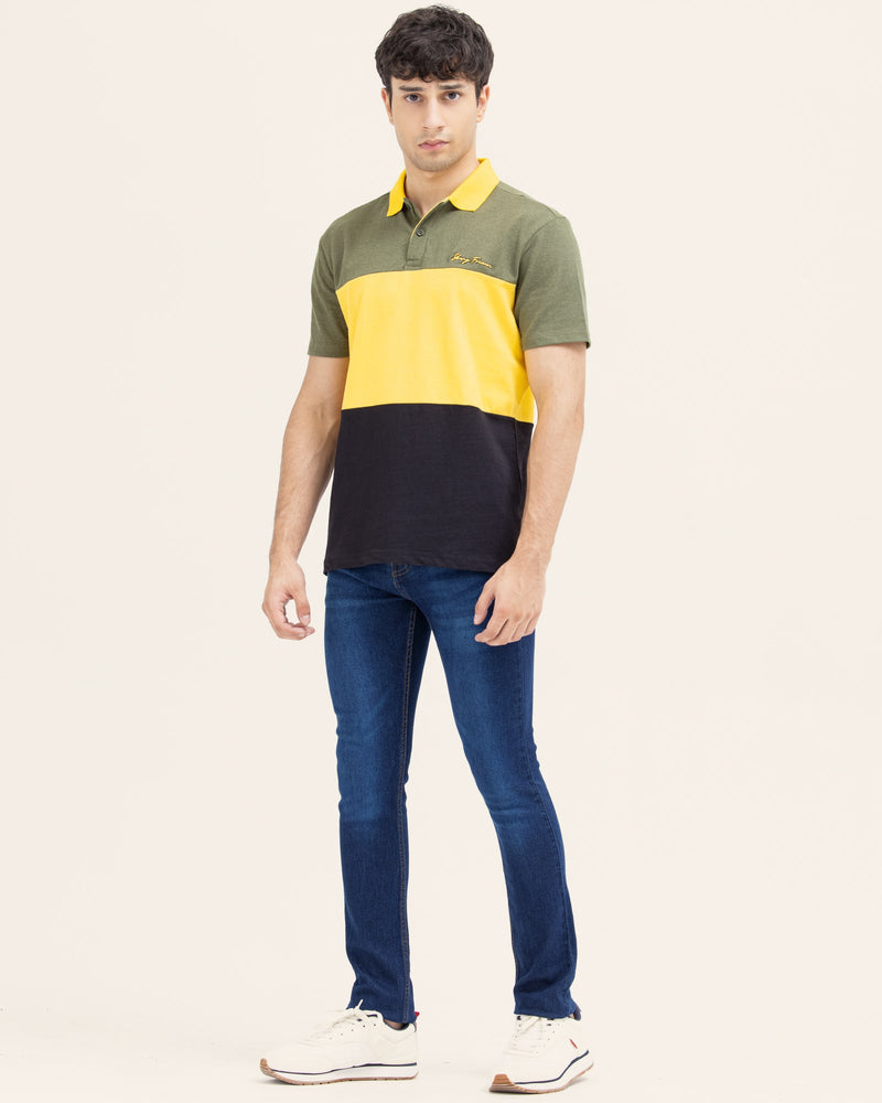 Men Color Block Polo - Engine - Buy Now