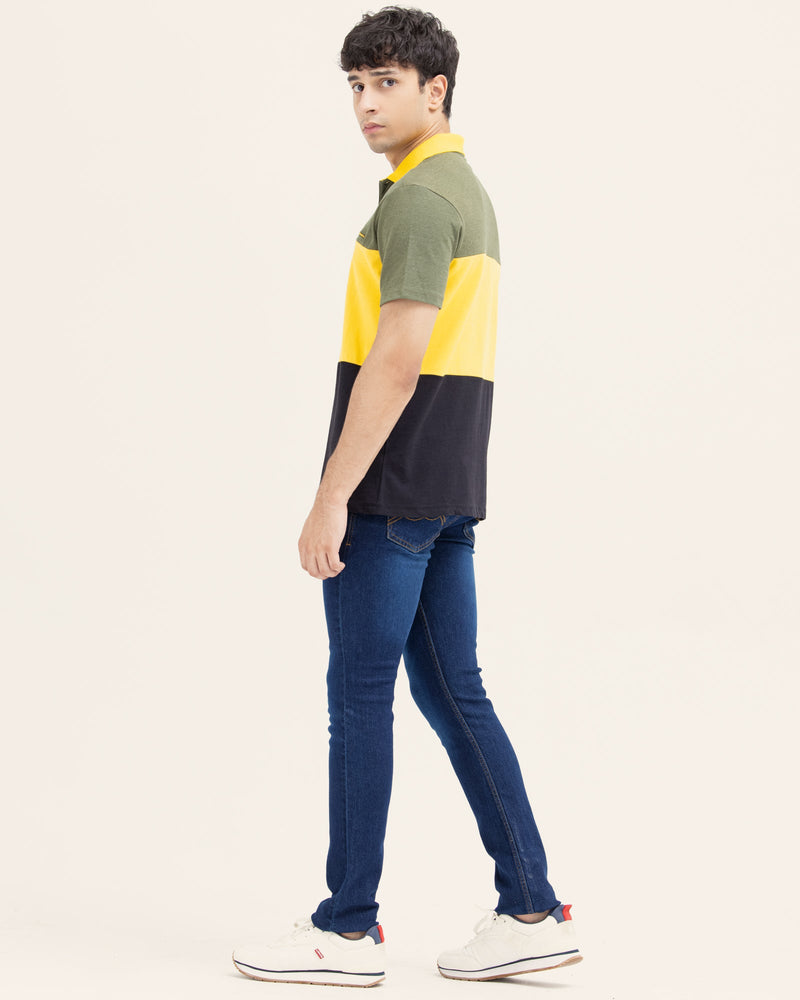 Men Color Block Polo - Engine - Buy Now