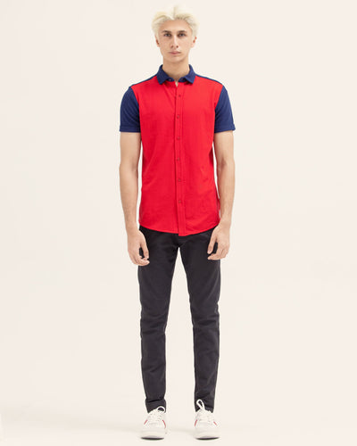 Men Contrasting Button Down
