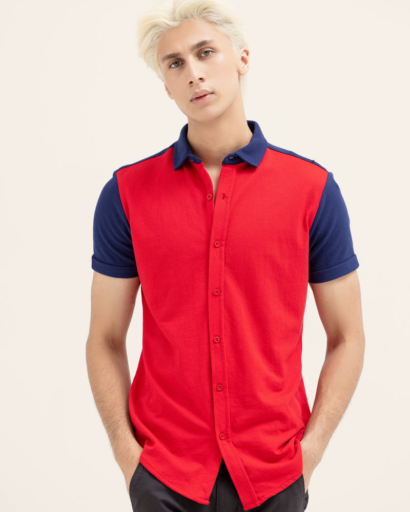 Men Contrasting Button Down - Engine - Buy Now