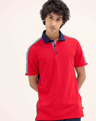 Men Solid Polo Tee