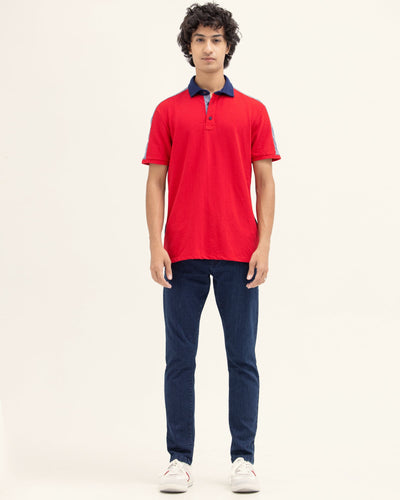 Men Solid Polo Tee