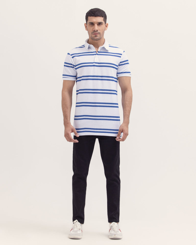 Men Lined Polo Tee - Engine - Buy Now