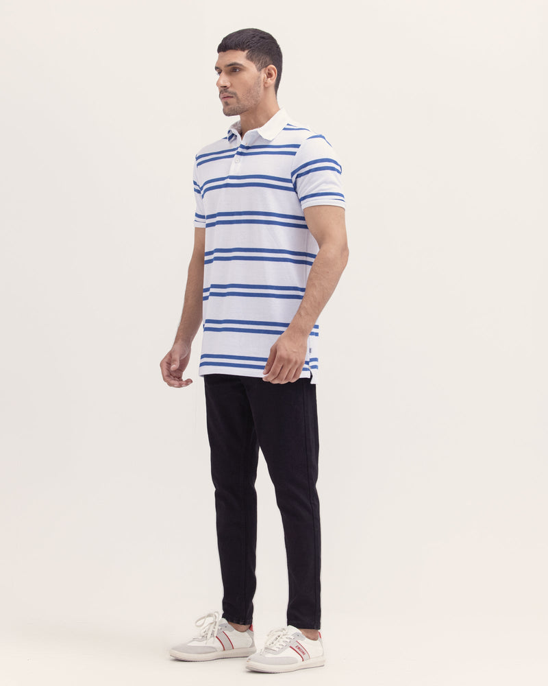 Men Lined Polo Tee - Engine - Buy Now