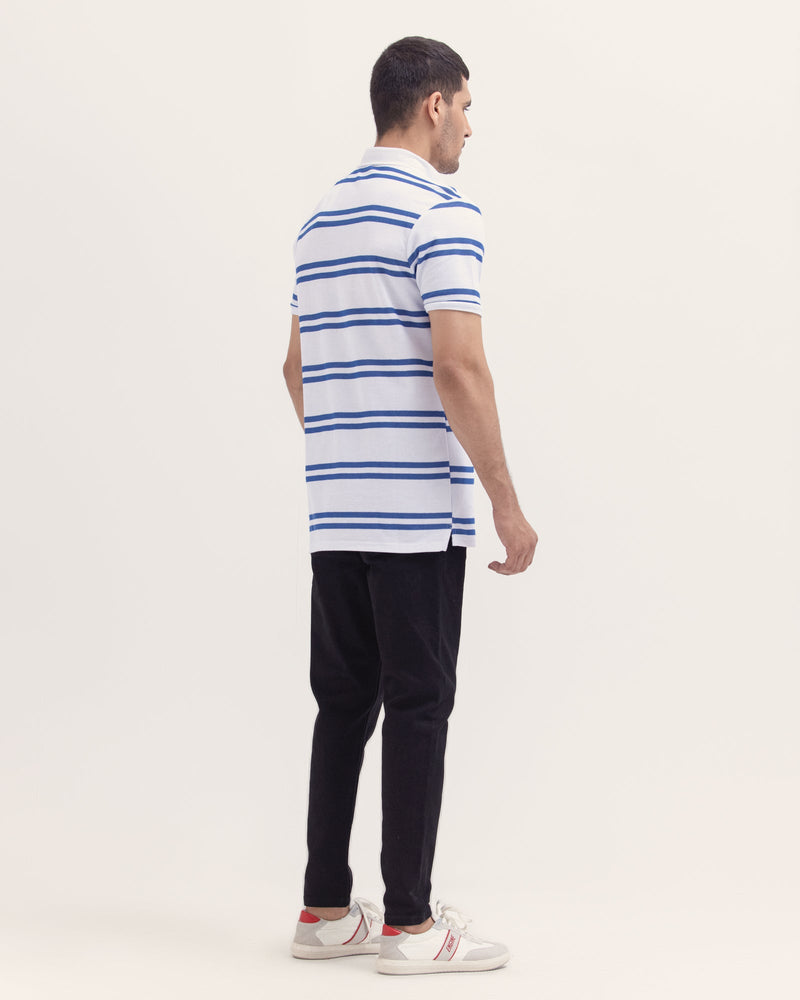 Men Lined Polo Tee - Engine - Buy Now