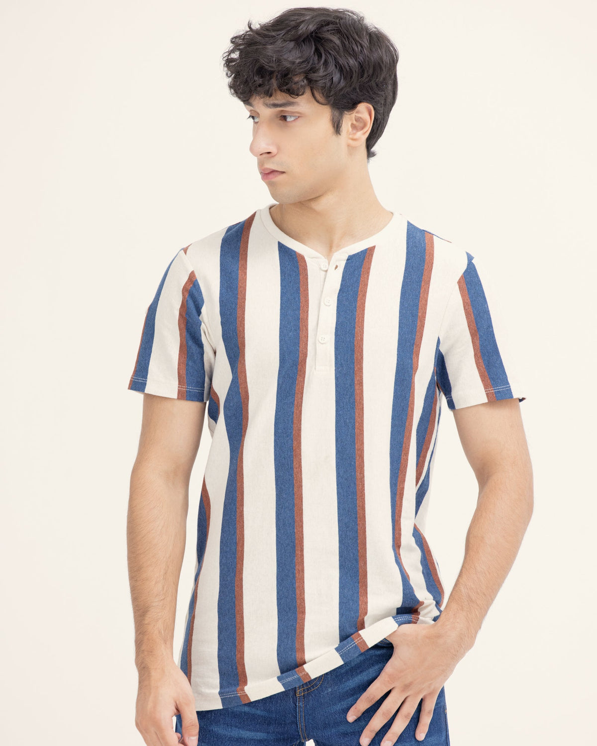 Men Striped Henley - Engine - Buy Now