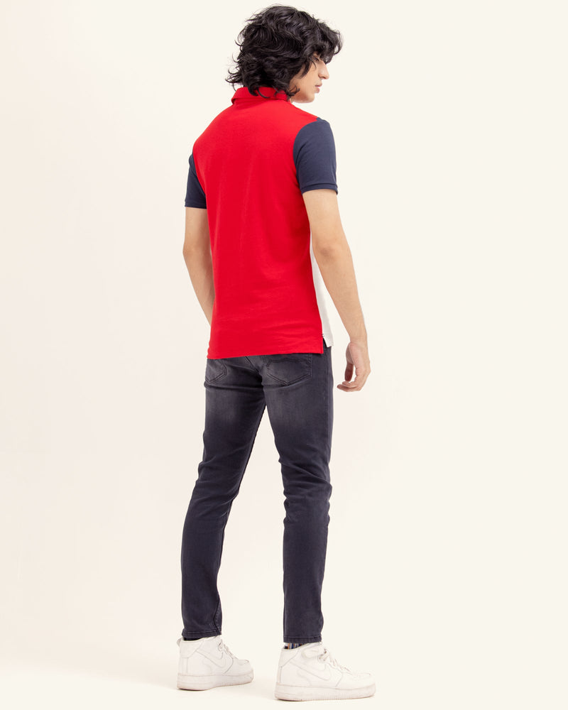 Men Color Block Polo - Engine - Buy Now