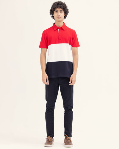 Men Color Block Polo