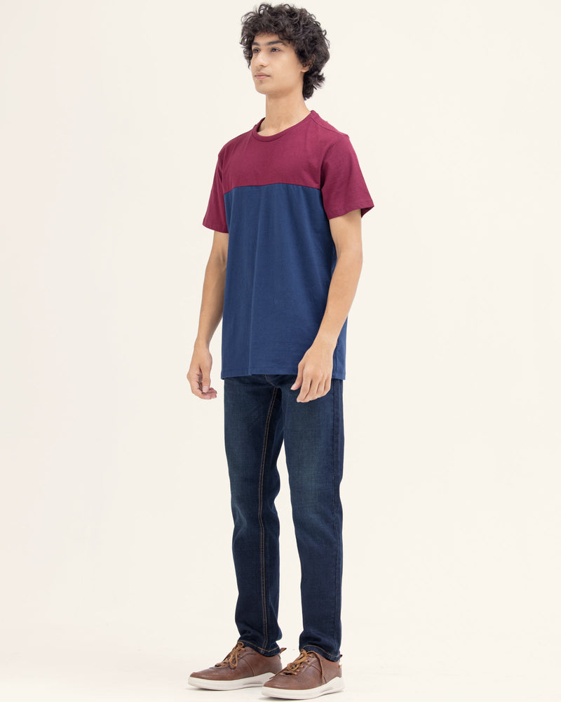 Men Color Block T Shirt - Engine - Buy Now