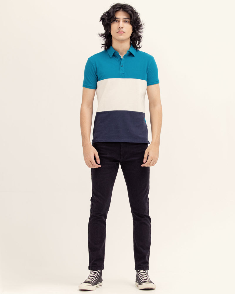 Men Color Block Polo - Engine - Buy Now