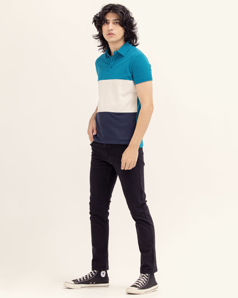 Men Color Block Polo - Engine - Buy Now