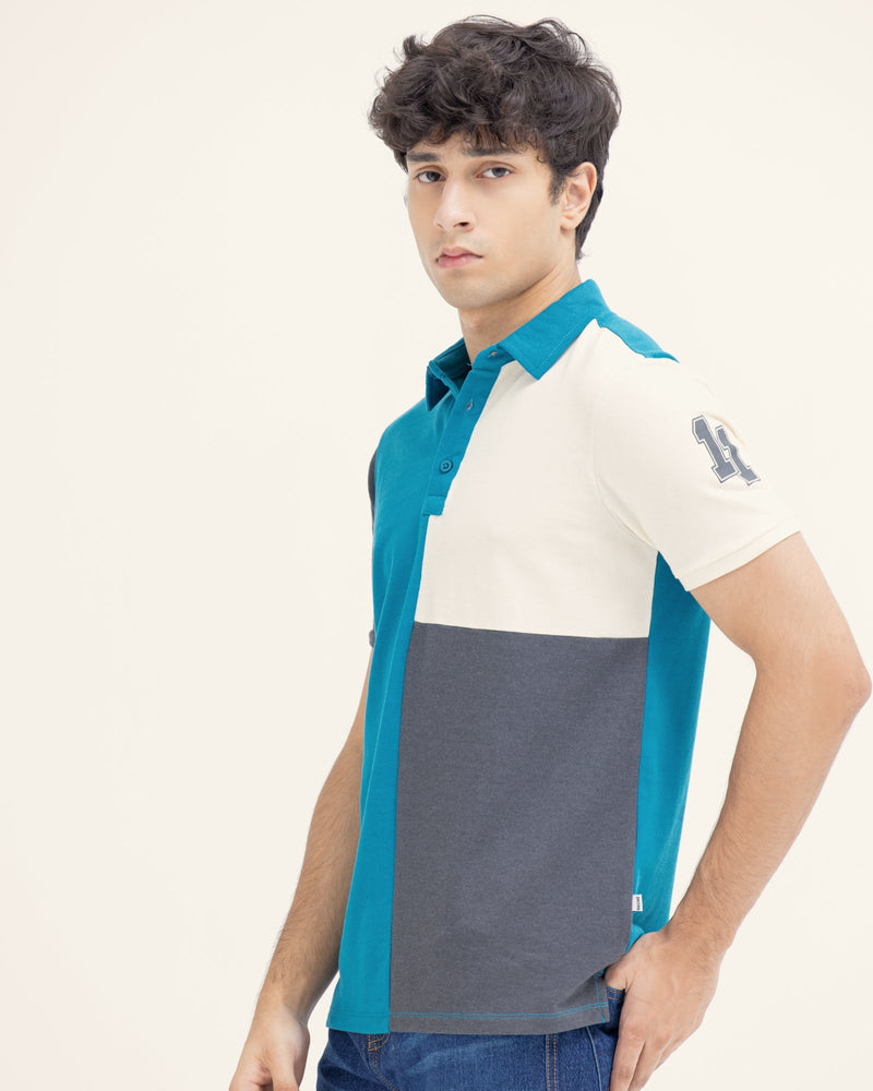 Men Color Block Polo - Engine - Buy Now
