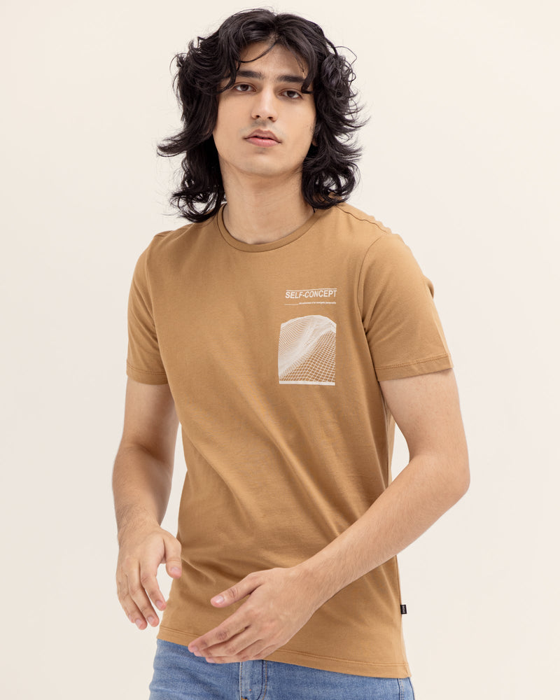 Men Khaki T Shirt - Engine - Buy Now