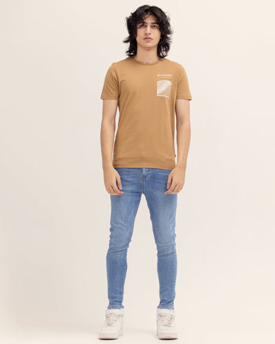 Men Khaki T Shirt