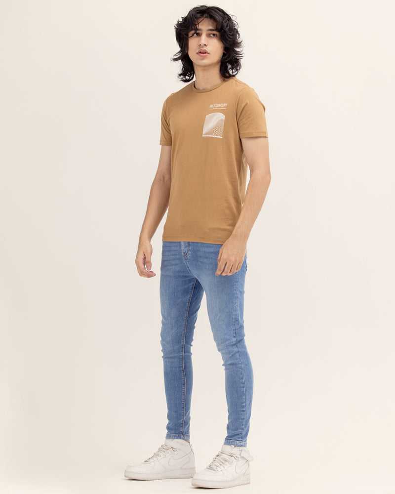 Men Khaki T Shirt - Engine - Buy Now