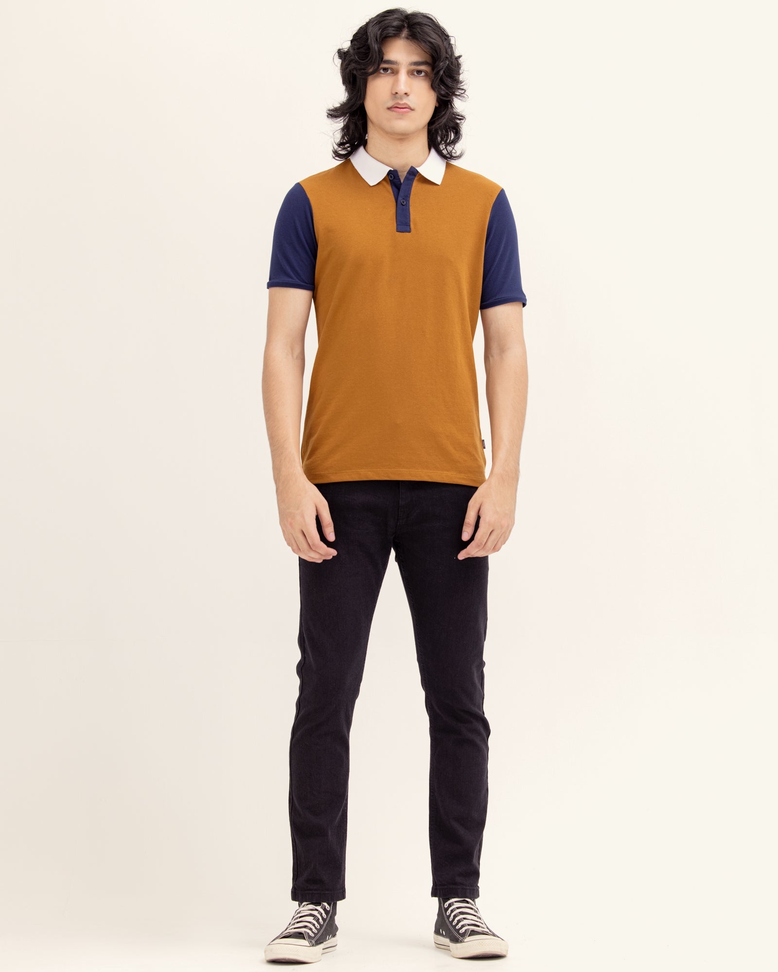 Men Color Block Polo