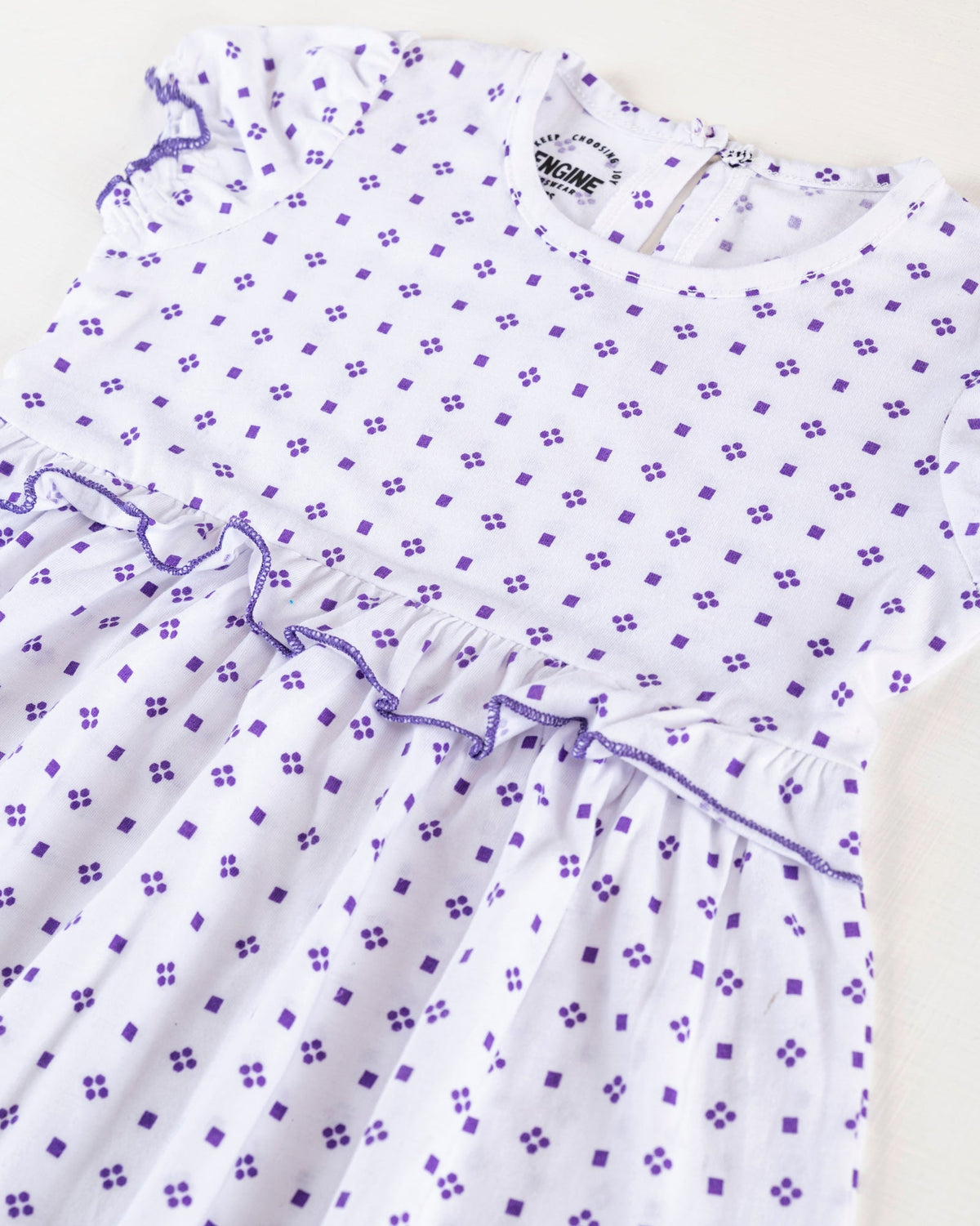 Girls Purple Color Pc Jersey Dress Knit Top - Engine - Buy Now