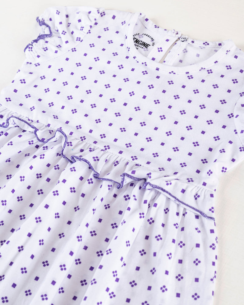 Girls Purple Color Pc Jersey Dress Knit Top - Engine - Buy Now