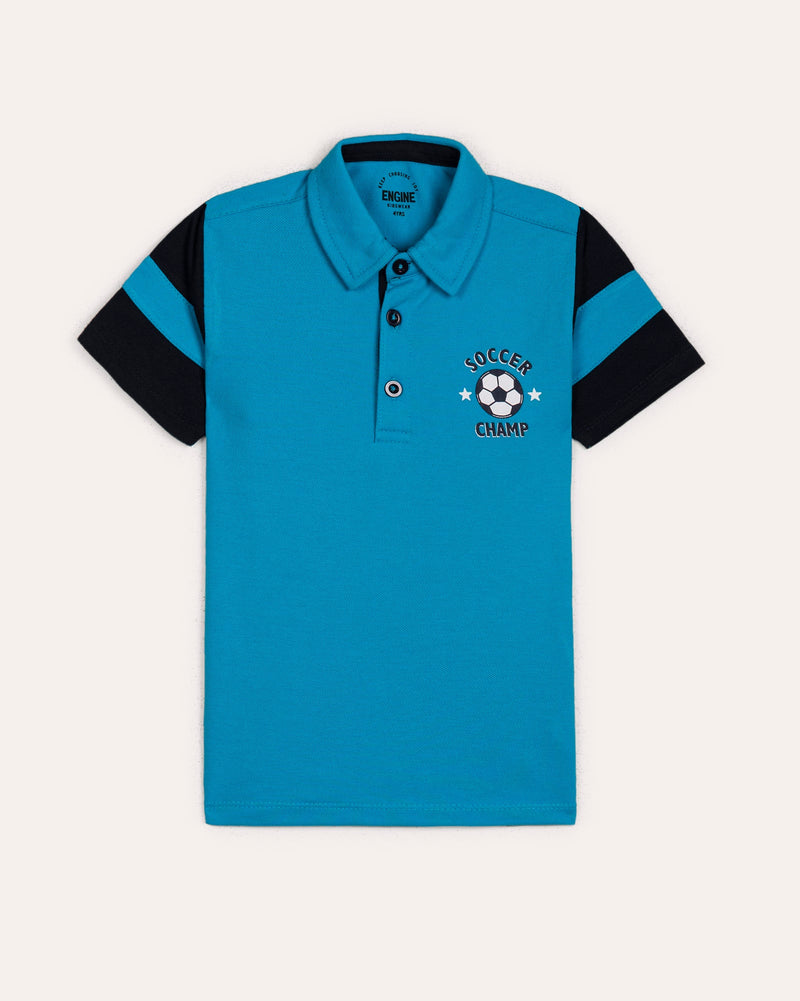 Boys Panel Polo Tee - Engine - Buy Now