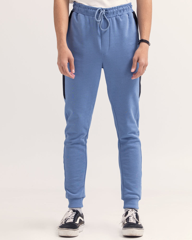Men Blue Color Terry Jogger Trouser - Engine - Buy Now