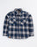 Boys Navy Color Long Sleeve Check Casual Shirt For BOYS - ENGINE