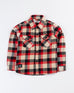 Boys Red Color Long Sleeve Check Casual Shirt