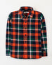 Boys Orange Color Flannel Long Sleeve Check Causal Shirt