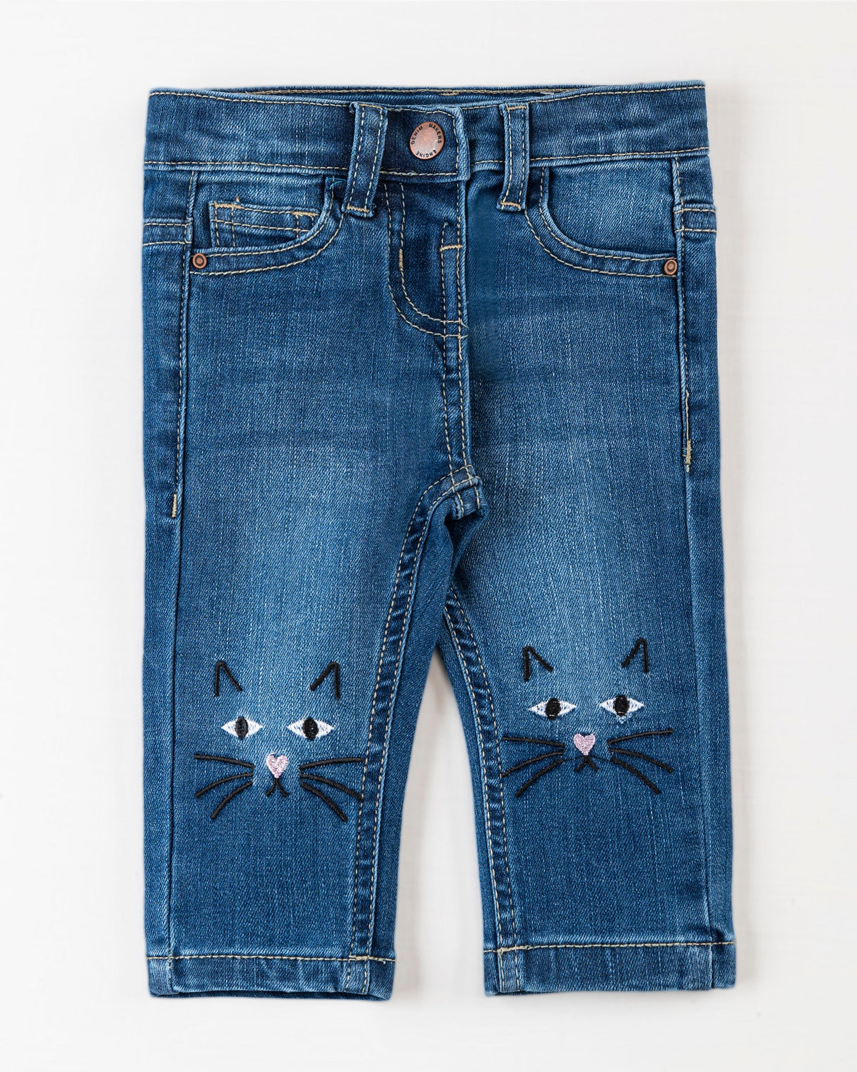 Girls Cat Embroidered Denim - Engine - Buy Now