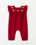 Girls Maroon Color Corduroy Romper Suit