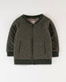 Boys Olive Color Quilted Fashion Zipper Thru Upper
