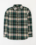Boys Green Color Flannel Long Sleeve Check Causal Shirt