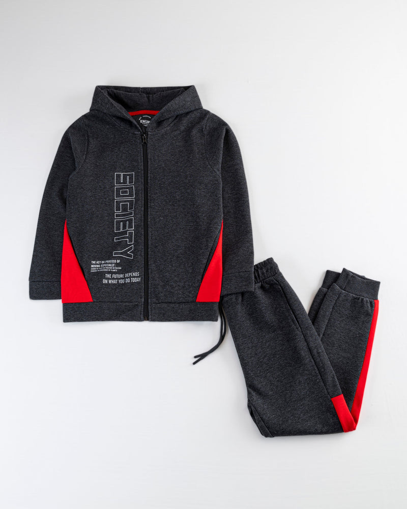 Boys Charcoal Color 2 Piece Knit Suit - Engine - Buy Now