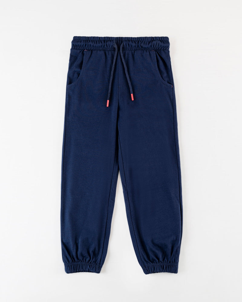 Girls Navy Color Pc Jersey Jogger Trouser - Engine - Buy Now