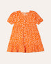 Orange Cheetah Print Fit and Flare woven top