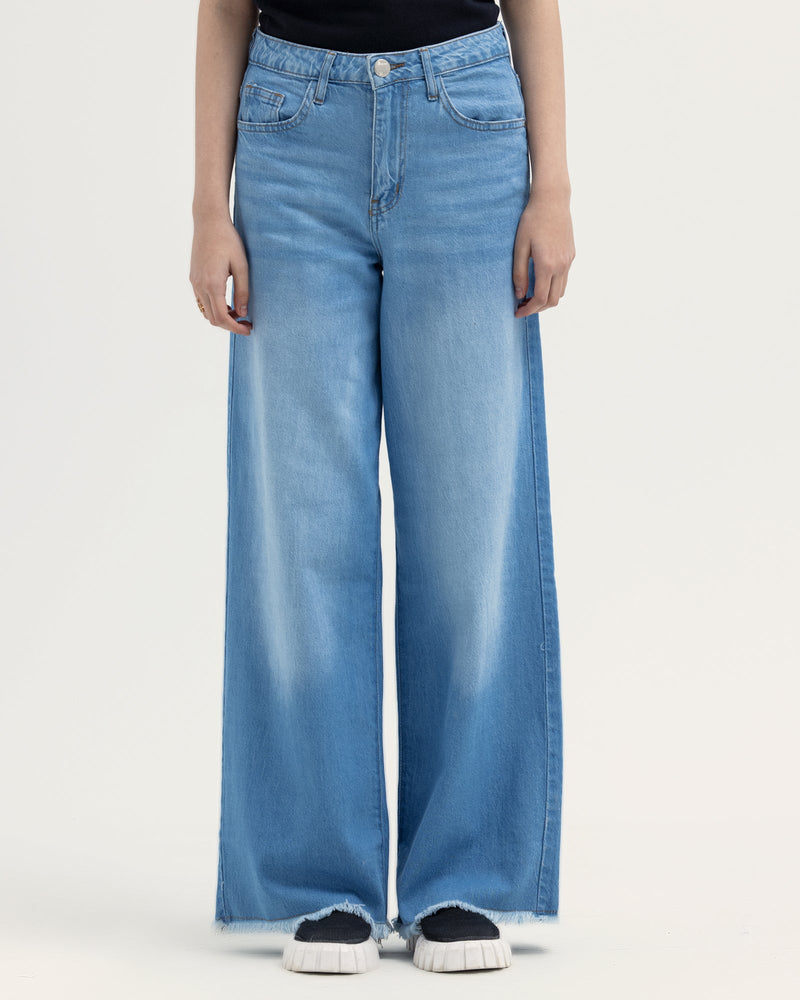 Women Light Blue Color Flared Denim - Engine - Buy Now