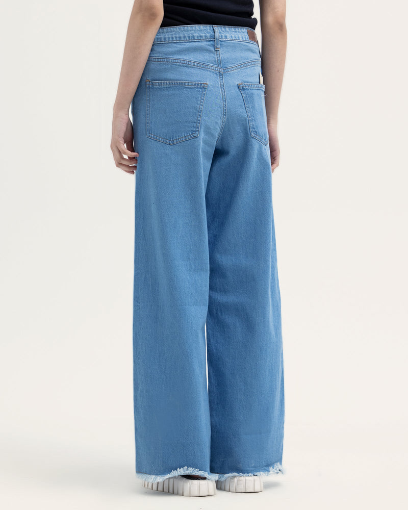 Women Light Blue Color Flared Denim - Engine - Buy Now