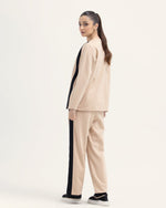 Women Biege Color Fleece 2 Piece Knit Suit - Engine - Buy Now