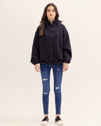 Women Mock Neck Zipper Upper
