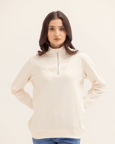 Women Mock Neck Zipper Upper