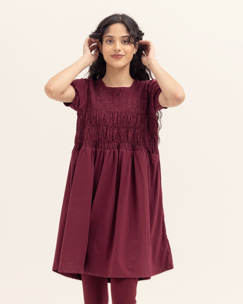 Women Elastic Neck Dress - Engine - Buy Now