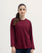 Women Maroon Color Pc Jersey Solid Knit Top Tee For WOMEN - ENGINE