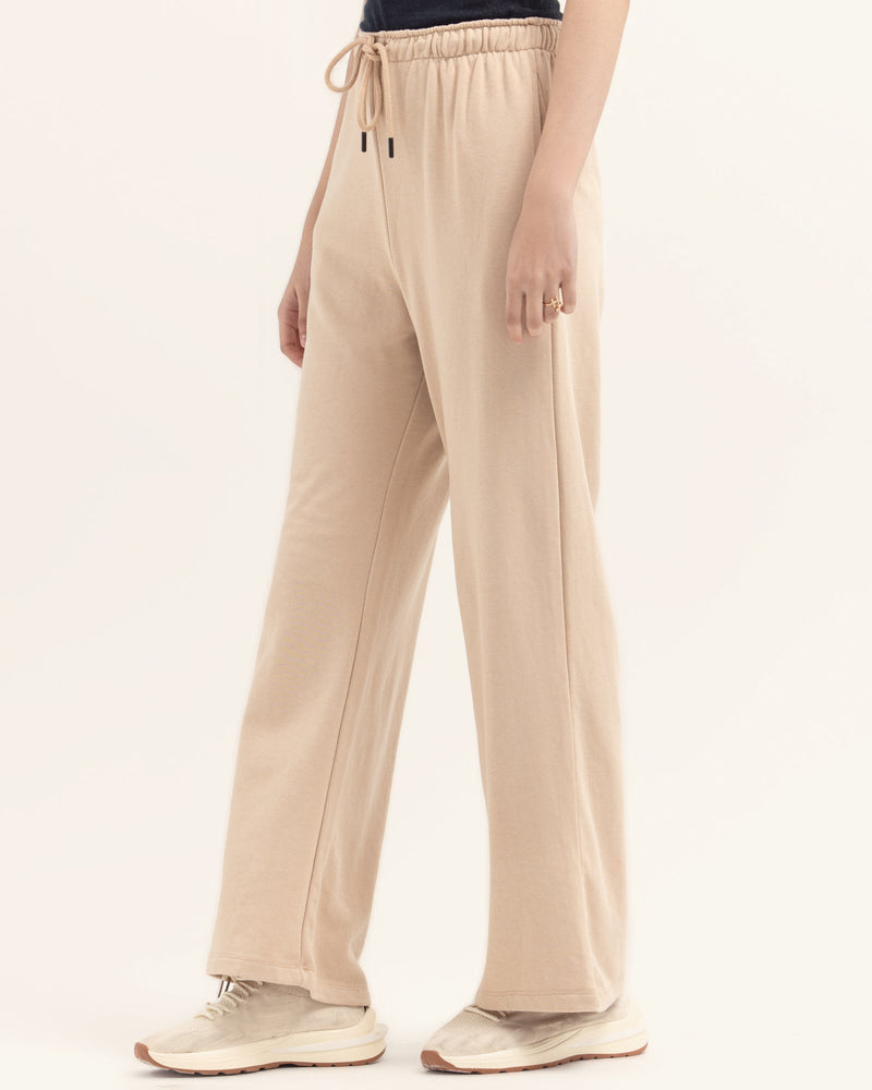 Women Biege Color Flared Trouser - Engine - Buy Now