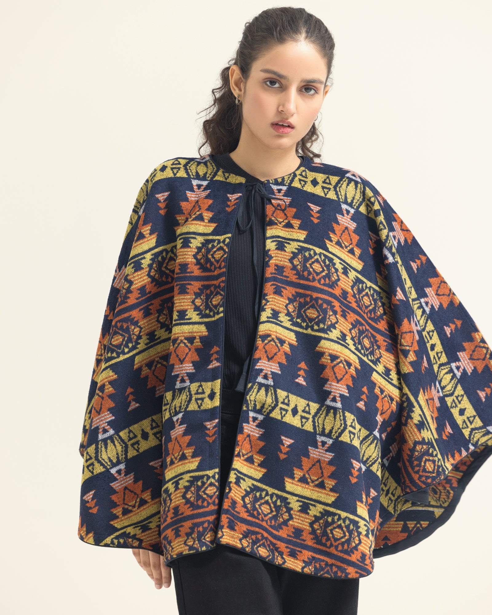 Women Printed Cape Shawl