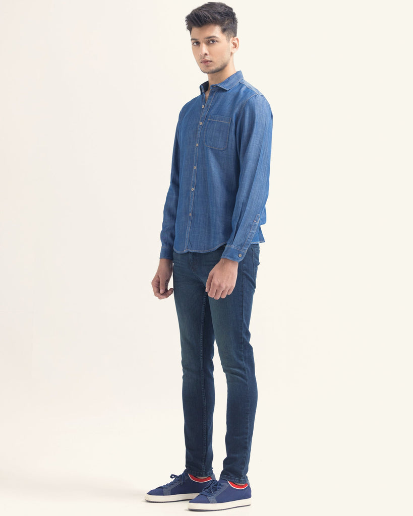 Men Denim Button Up Shirt