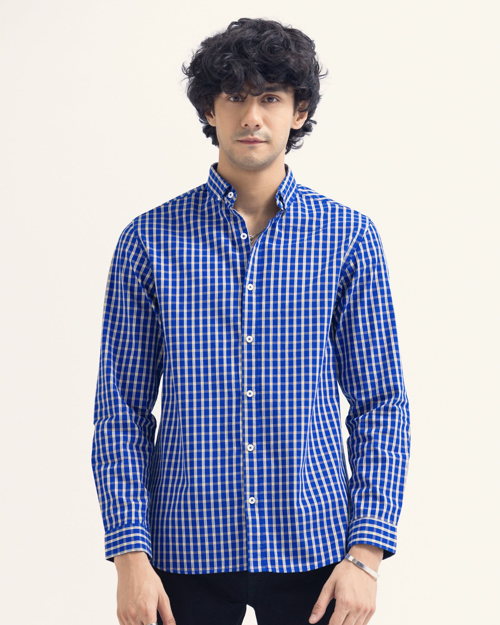 Men Button Down Checked Shirt For MEN - ENGINE