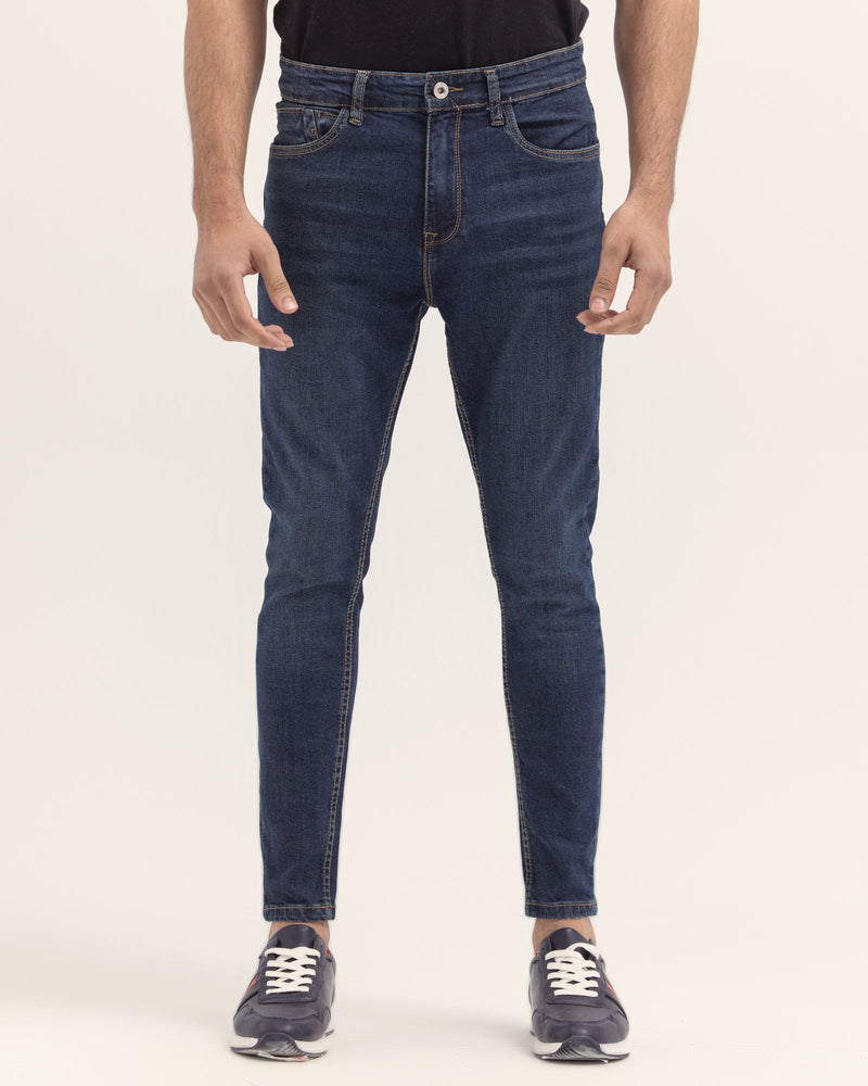 Men Dark Blue Color Carrot Fit Denim - Engine - Buy Now